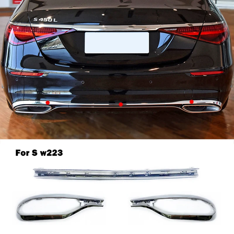 

A2238855800 A2238855900 A2238856000 For Mercedes Benz S Class W223 Rear Bumper Exhaust Pipe Chrome Chromium Trim Diffuser