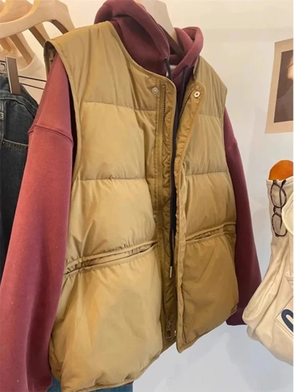 

Extra Large 300 Pou Warmth Versatile Loose Bread Sle Vest Autumn Winter 300 Pou Thermal Vest Jaet Layering Top Men'...