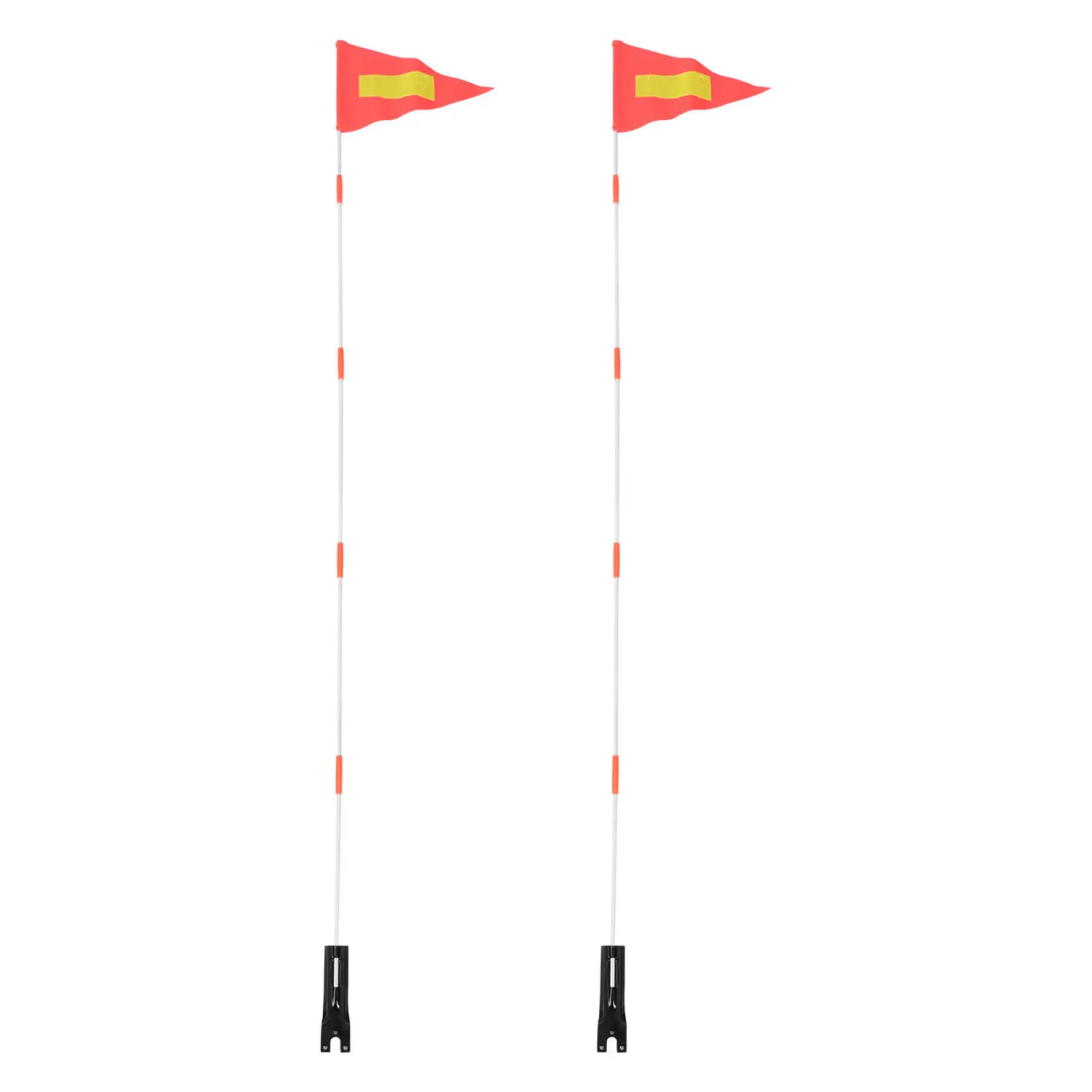2Sets High Visibility Reflective Safety Flags Golf Cart Scooter Wheelchair Off Road Vehicle Bike Trailer Flags