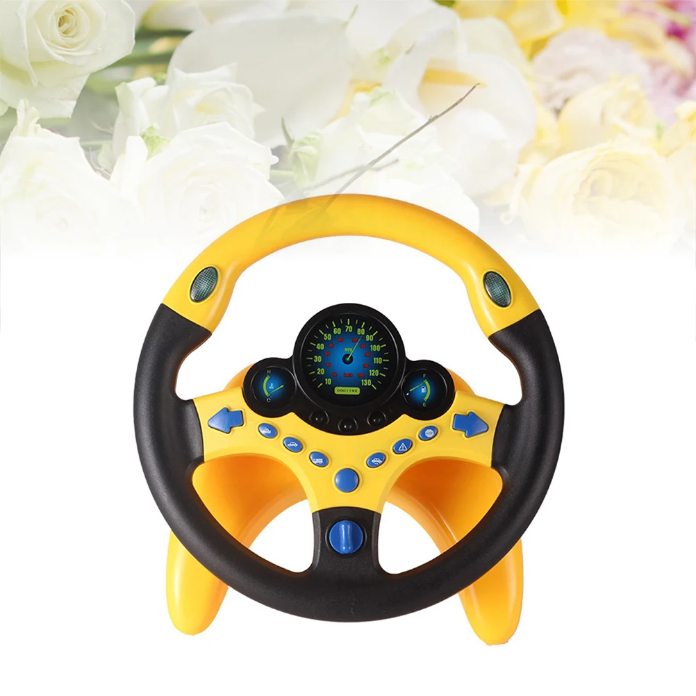 1pc Co-stuurwiel Rijden Simulatie Stuurwiel voor kinderen Premium materiaal Leuk cadeau 8+ jaar Geel Licht