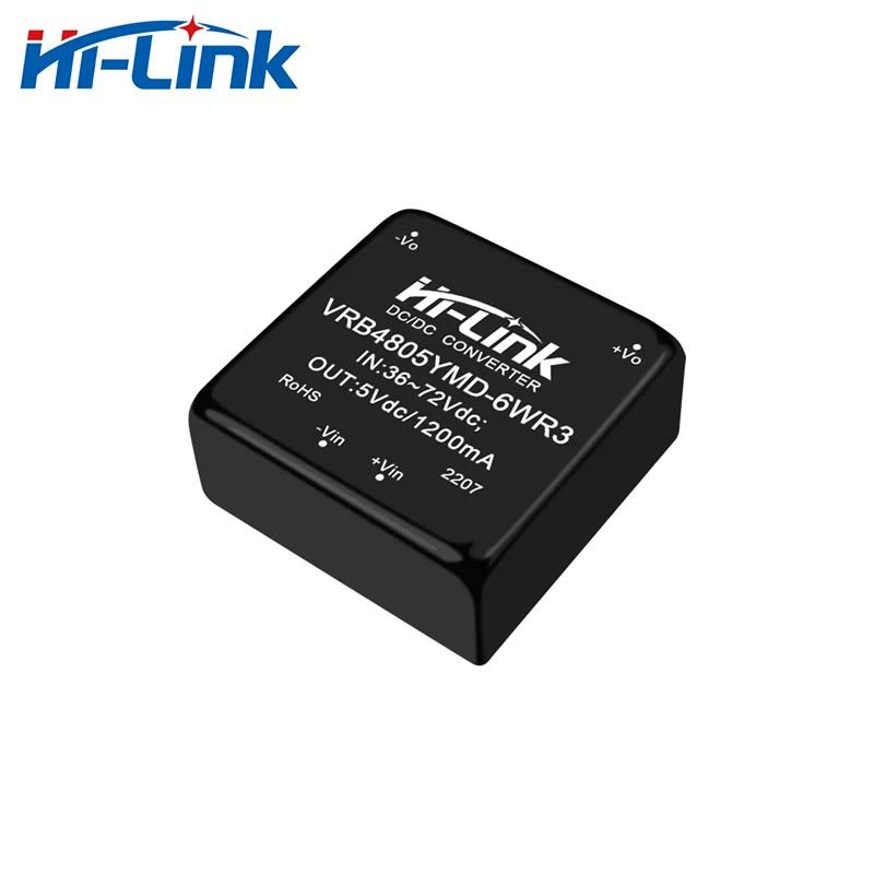 Hi-Link Intelligent 6W 48V(36-72V) to 5V 1200mA DC to DC Isolated Converter VRB4805YMD-6WR3 DCDC Step Down Power Supply Module