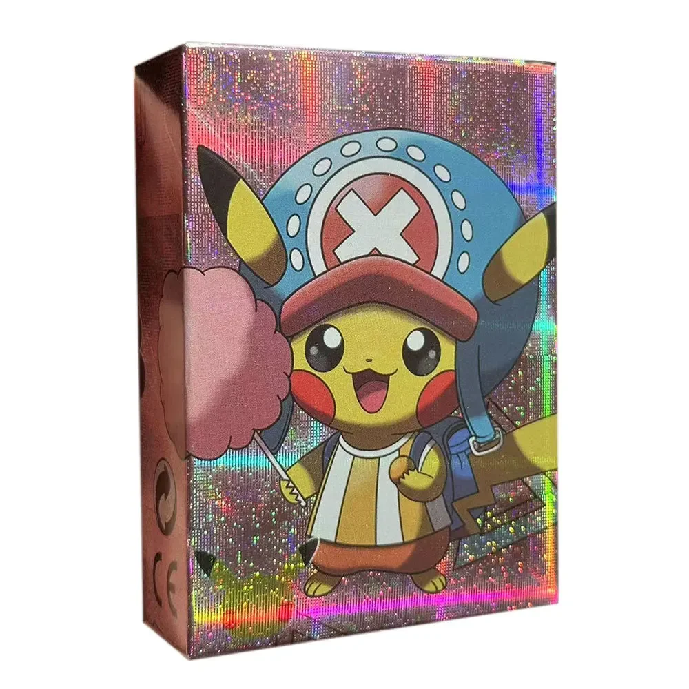 55pcs/set English Pokemon Pikachu Cartoon Paper Card Pika Cosplay Anime Collection Flash Cards Board Game Toy Gift