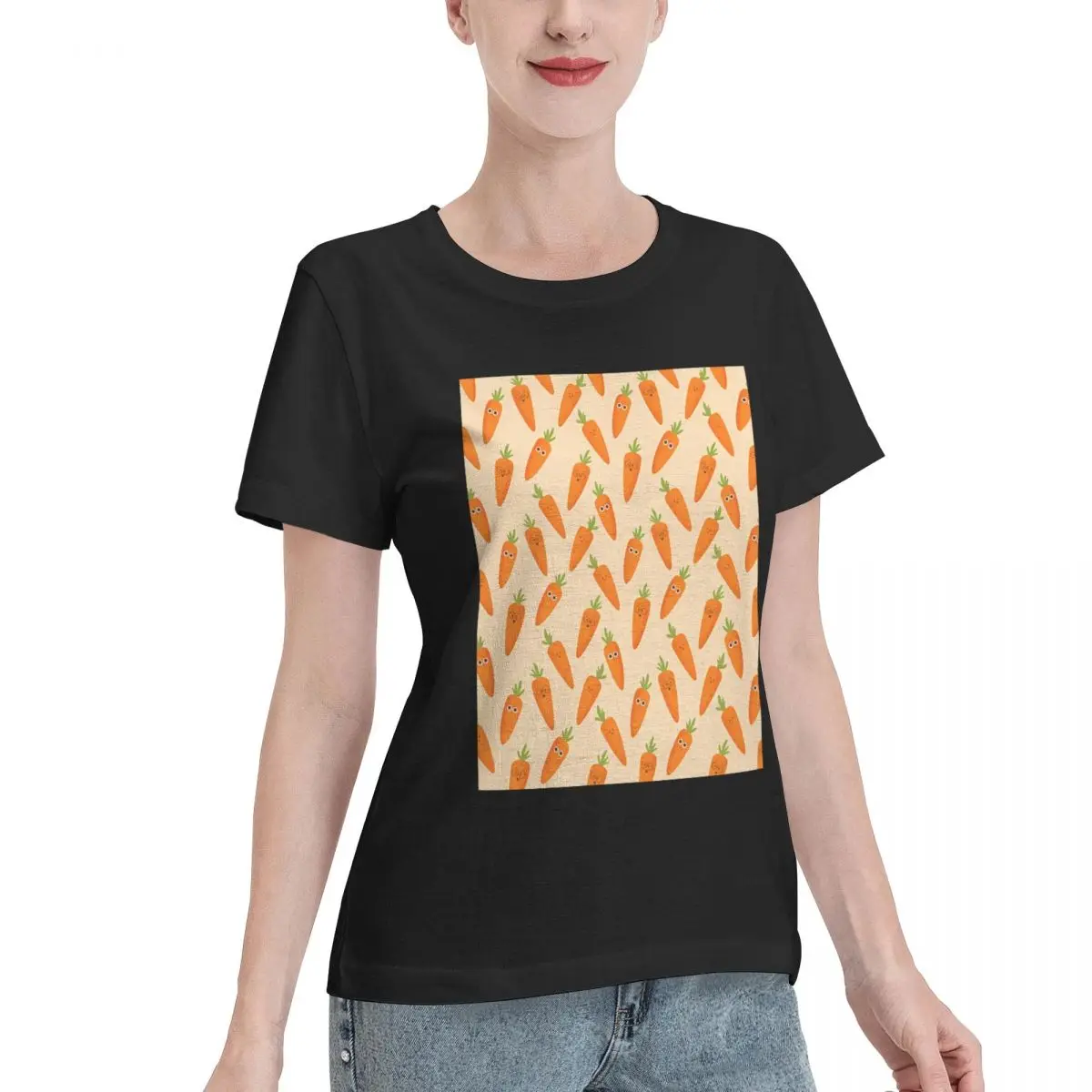 Fast Shipping Happy Carrots Women's T-shirt Jogging Plus Size Women Tee