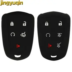 Jingyuqin Remote Car Key Silicone Case Cover For Cadillac Escalade 2015-2016 6 Buttons Colorful Protection No Logo