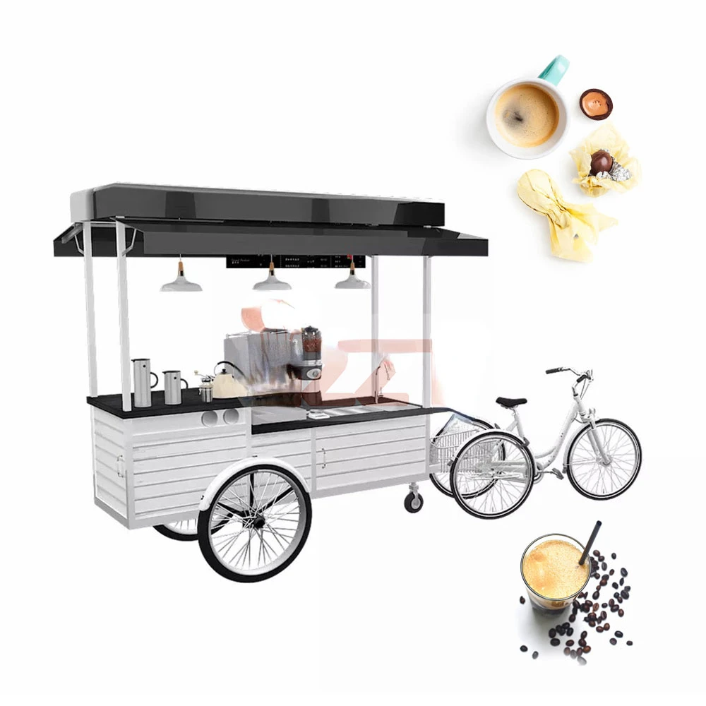 Classic Coffee Bike Electric Mobile Food Truck Drink Cart