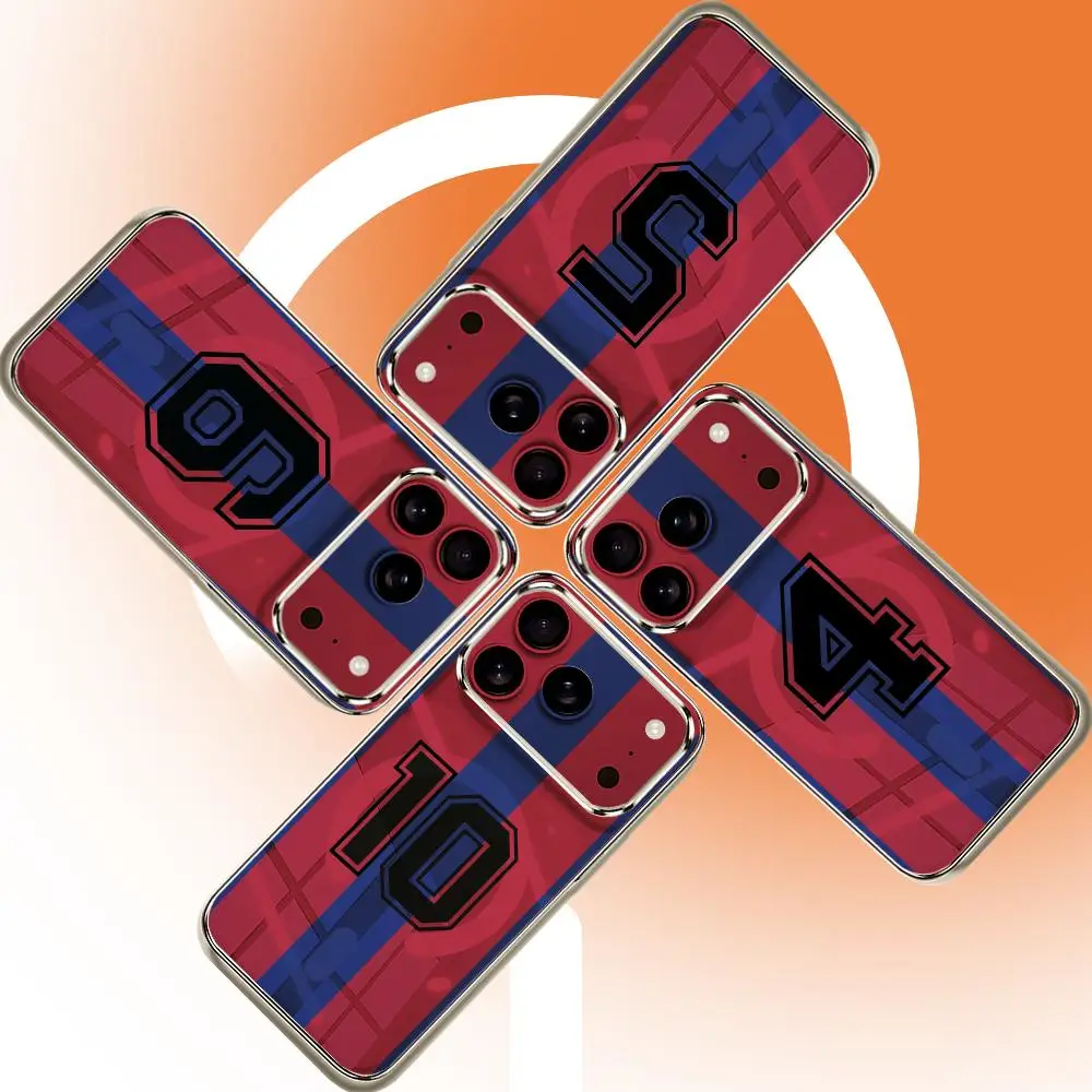 Coque de téléphone transparente magnétique F-FC Barcelone pour iPhone 17