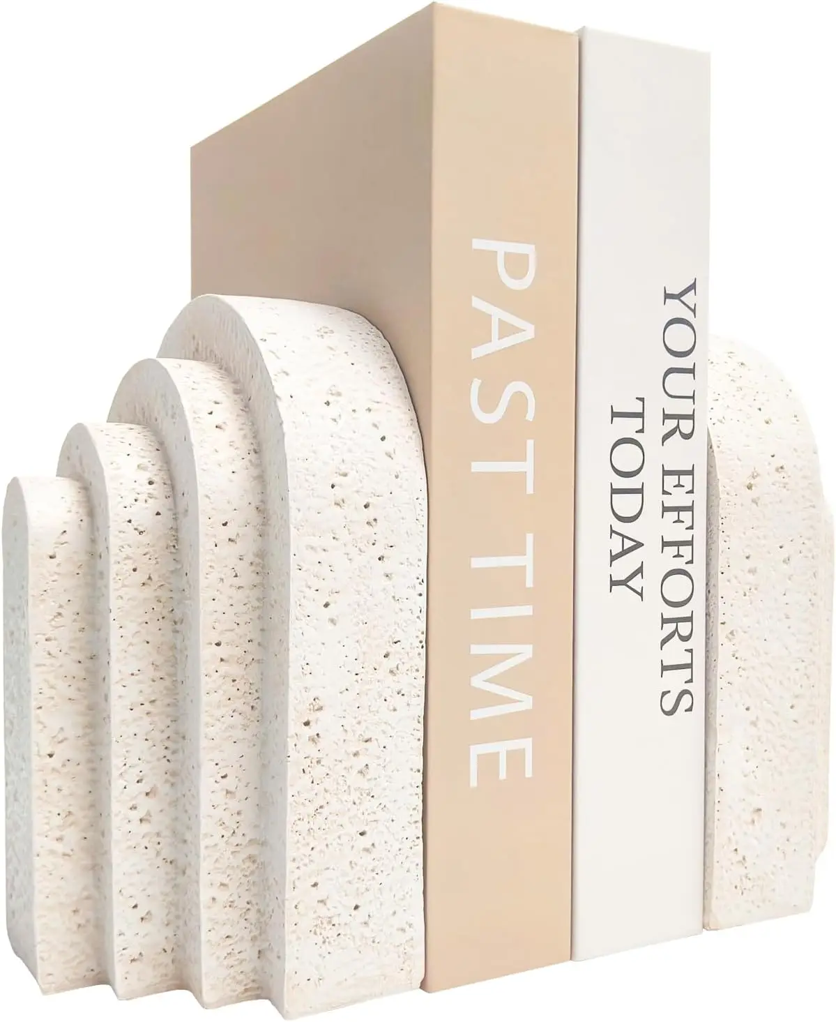 

Modern Arch Bookends for Heavy Books, Set of 2, Resin Decorative Book Stopper, Aesthetic Home Decor