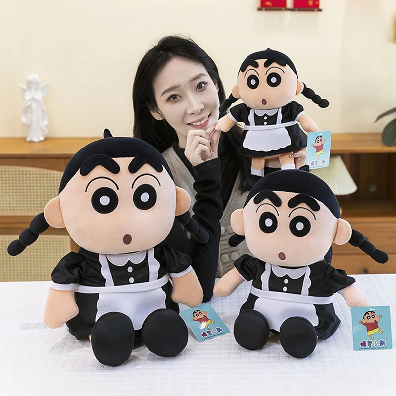 

Кавайная мягкая кукла, плюшевая игрушка, милый карандаш Шин Чан, наряд горничной, фигурка для бега, детский подарок на день рождения, Рождество, плюшевая подушка 120 см