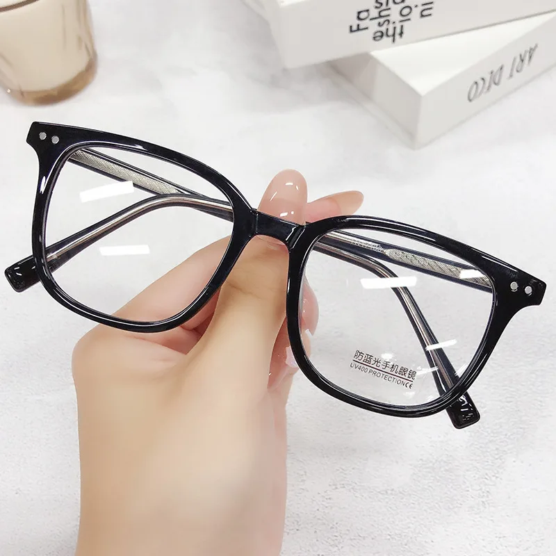 

TR90 Anti Blue Light Reading Glasses Men Women Vintage Optical Preacription Myopia Eyeglasses Custom Nearsighted Black Eyewear