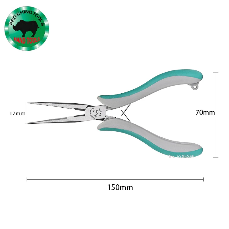 Japanese Rhino Brand YP-628 Sharp-Nose Pliers 6 Inch Fine Tip Long Mouth 150mm With Teeth Can Be Cut Sharp-Nose Pliers