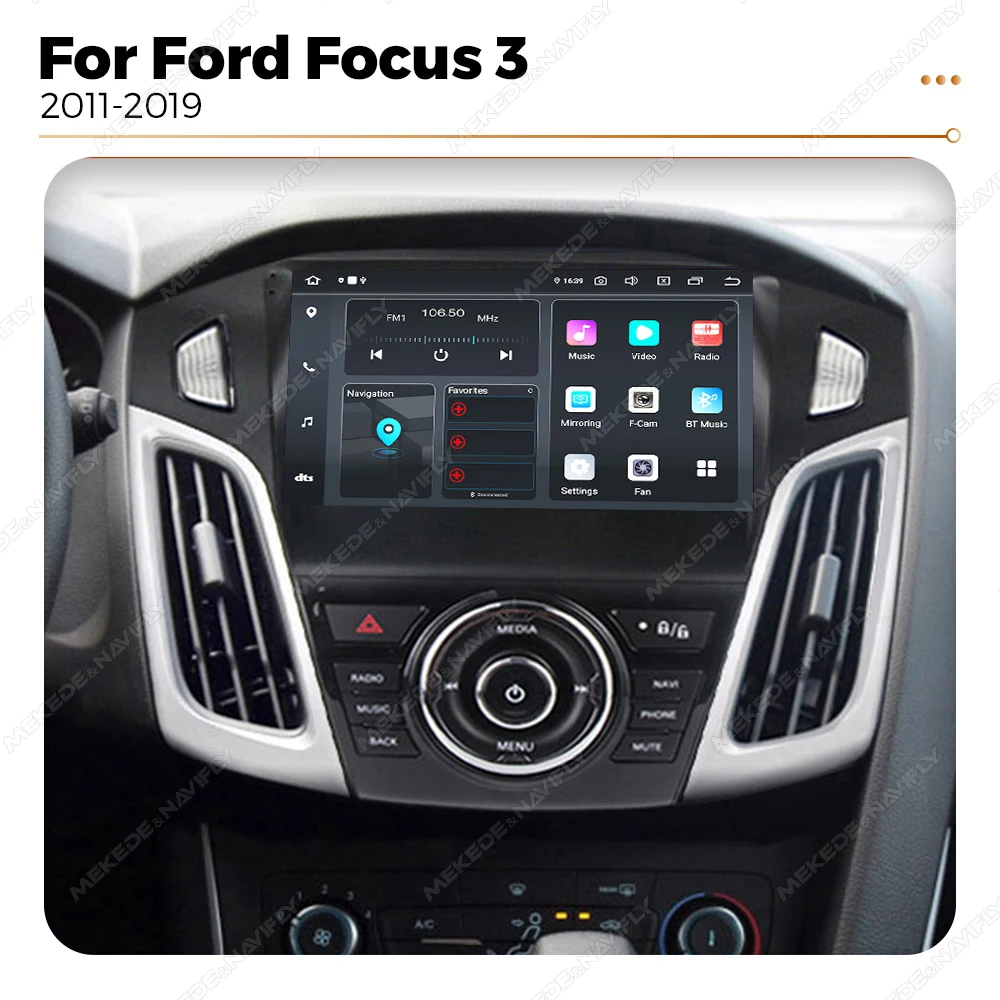 Para ford focus 3 mk 3 2011 2012 - 2019 android 14 carro multimídia player de vídeo autoradio carplay navegação gps 4g bt rds sem dvd