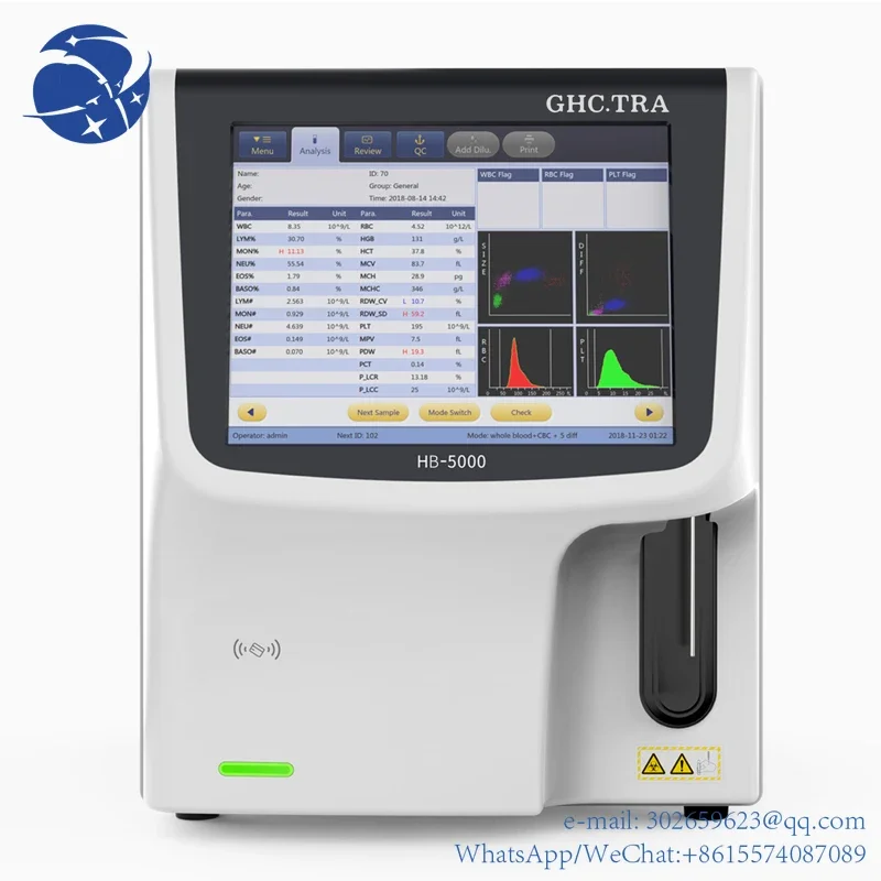 

5-Diff Blood Analysis Equipment Hematology Analyzer Clinical Analytical Instruments for Hospital Laboratory