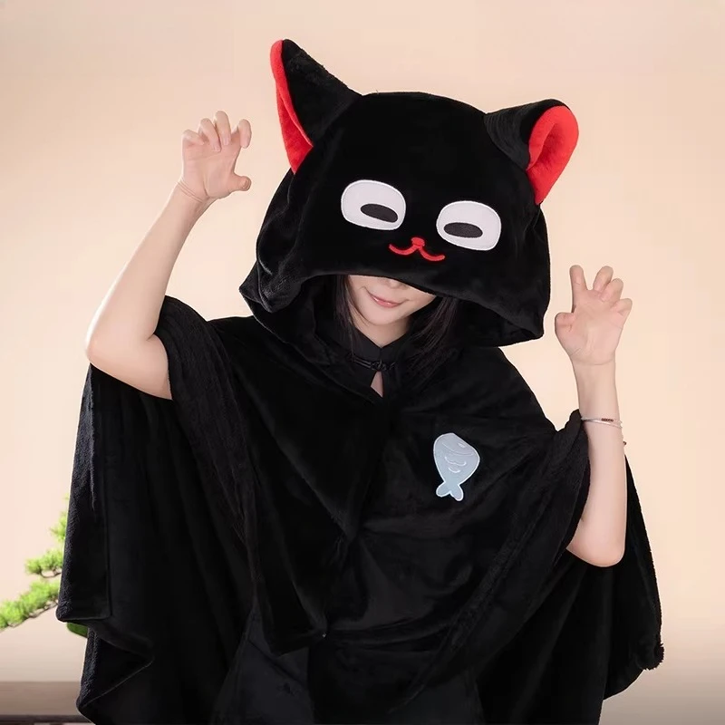 

Многофункциональное одеяло с капюшоном и кондиционером в стиле аниме Kawaii Wuhua Mixin, мягкий и теплый фланелевой плащ Siesta, подарок
