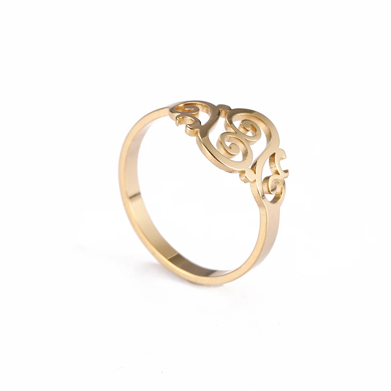 Edelstahl Hohl Pfirsich Herz Ringe Für Frauen Vorschlagen, Verlobung, Hochzeit Ring Vintage-Schmuck Anillos Valentinstag Geschenk – Detail 4