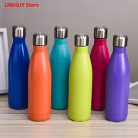 500ml Sport Bottles Double Wall Insulated Vacuum Flask Stainless Steel Thermos, Large Capacity Coke Bottle, Car Water Cup