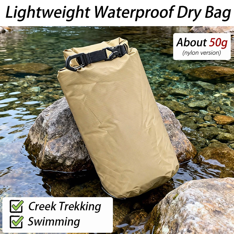 Bolsa Impermeável Ultraleve com Fecho de Enrolar, Grande Capacidade, Dobrável e Leve para Canyoning, Natação e Aventura em Remo