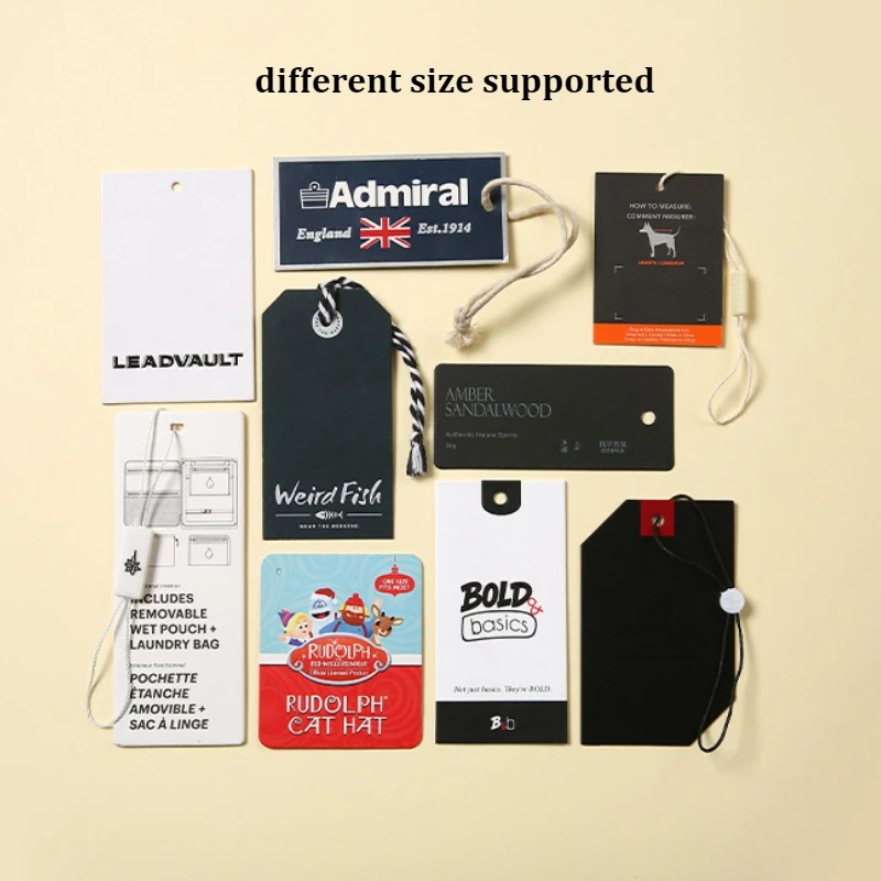 

200 шт., персонализированные утолщенные бумажные бирки, бесплатный индивидуальный логотип, бирки для одежды, этикетки ручной работы, фирменная бумажная бирка