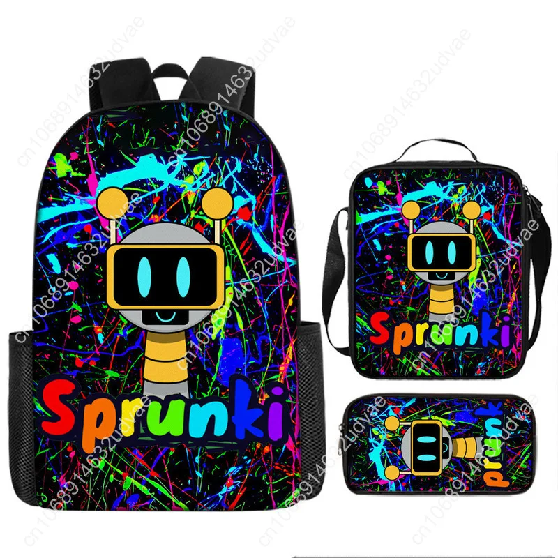 1/3Pcs Sprunki backpack 15inch Sprunki bookbag  Incredibox Schoolbag Cartoon Single Layer Sprunki backpack For Students Backpack