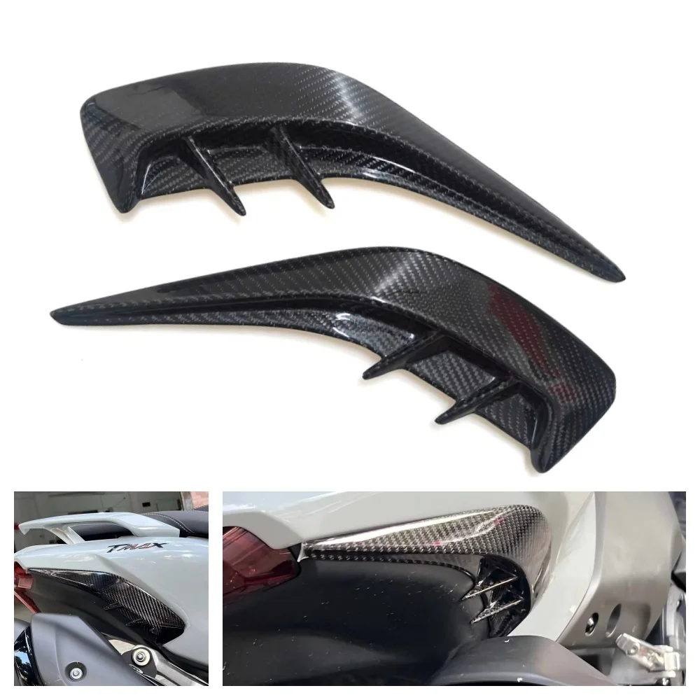 For Yamaha TMAX560 2023 2024 2025 100% Motorcycle Carbon fiber modified rear wind blade decorative strip decorative sticker