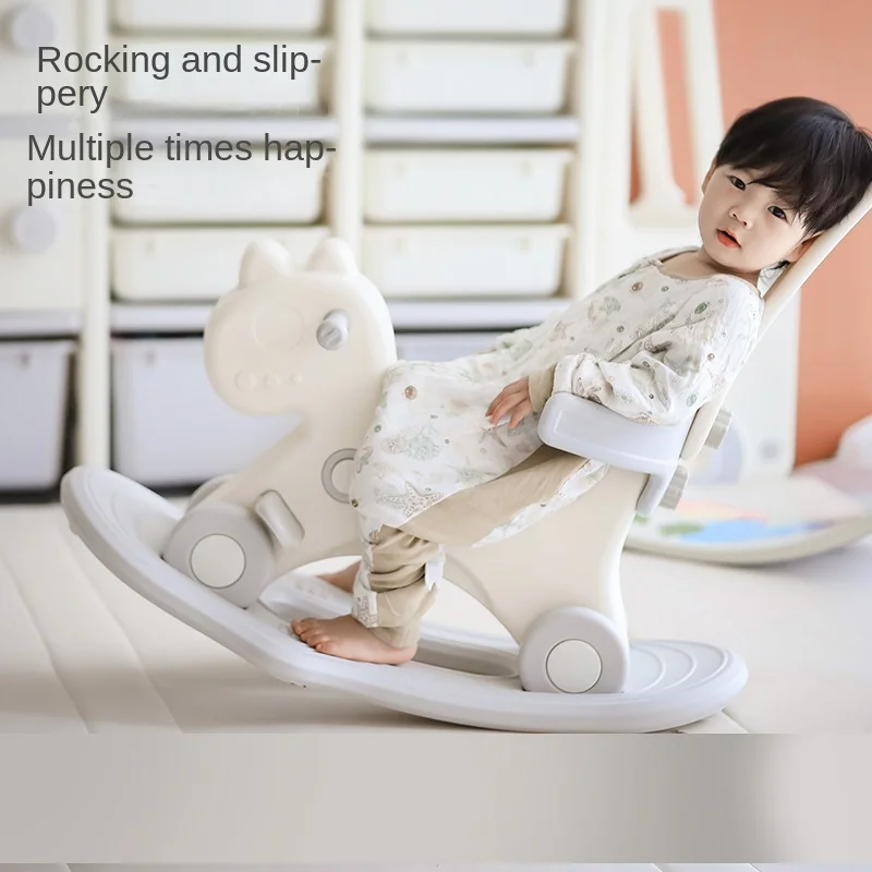 LazyChild Three-in-one Rocking Horse Baby Trojan Horse Toy Children\'s Rocking Horse Baby Household Multi-function Rocking Horse