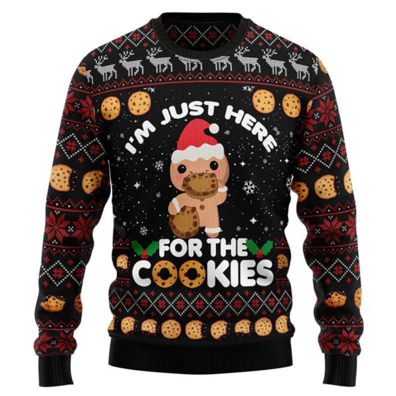 

New Men's Funny Santa Claus Pattern 3d Printed Man Sweater Pullover Tops Long Sleeve Women Autumn And Winter Clothing Y2k Tops