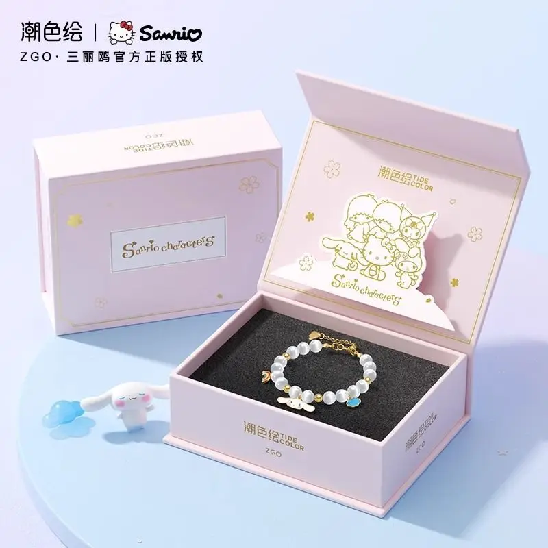 

Tide Painted X Sanrio Jade Cinnamon Dog Crystal Радужный браслет из бисера Опаловый браслет Подарки