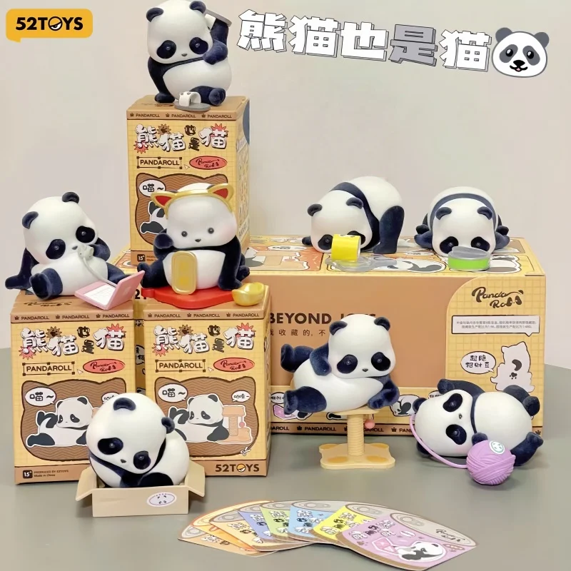 52toys-パンダロール-パンダ-ブラインドボックス-フロッキング加工-コレクタブルフィギュア-デスクトップオーナメント-可愛い飾り-ホリデーギフト-愛好家・コレクター向け