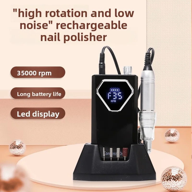 

35000RPM Nail Drill Machine with HD LCD Display Rechargeable Nail Master for Manicure Portable Nail Drill Milling Machine
