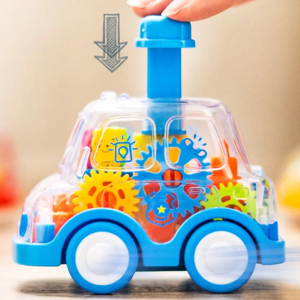 Press Gear Auto Trek Jongen Dieren Auto Transparant Elektrisch Auto Speelgoed Kleurrijk LED-licht Kinderen Traagheidsauto Kinderen Peuters