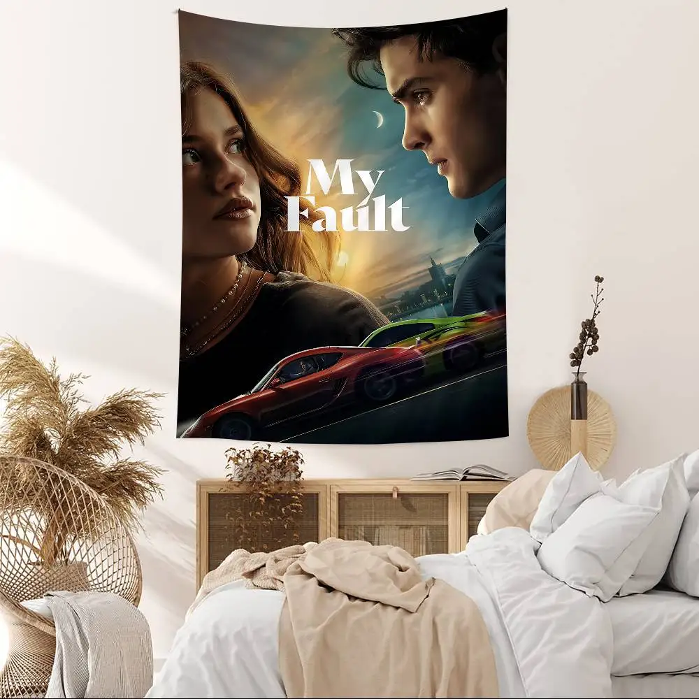 My Fault Culpa Mia Youthful Love Movie Tapestry Art Printing Japanese Wall Tapestry Anime Wall Hanging Home Decor