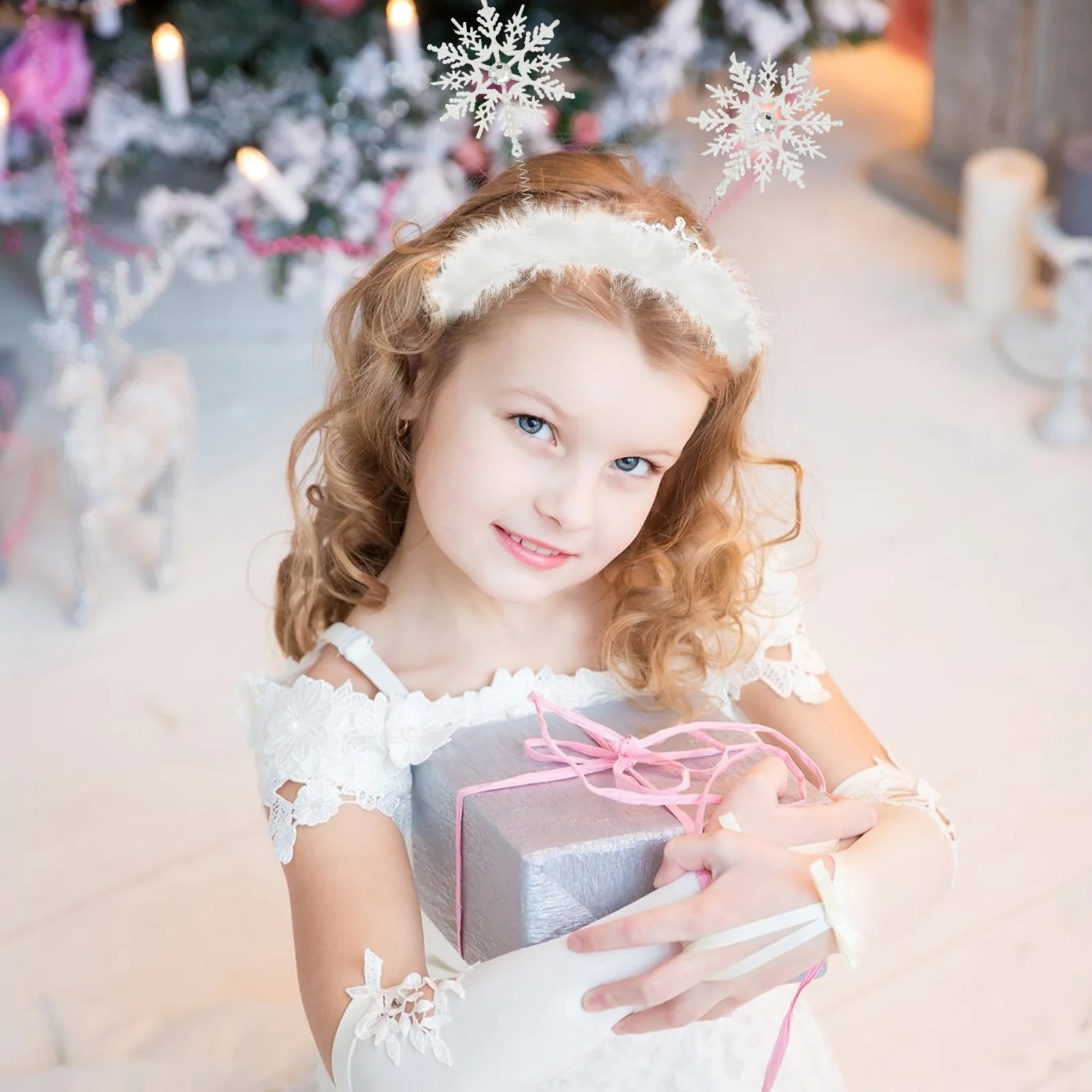 

1PC Children Hair Accessories Snowflake Headdress Party Girls Headband Christmas Hair Hoop Festival Headwear Sweet Elegant