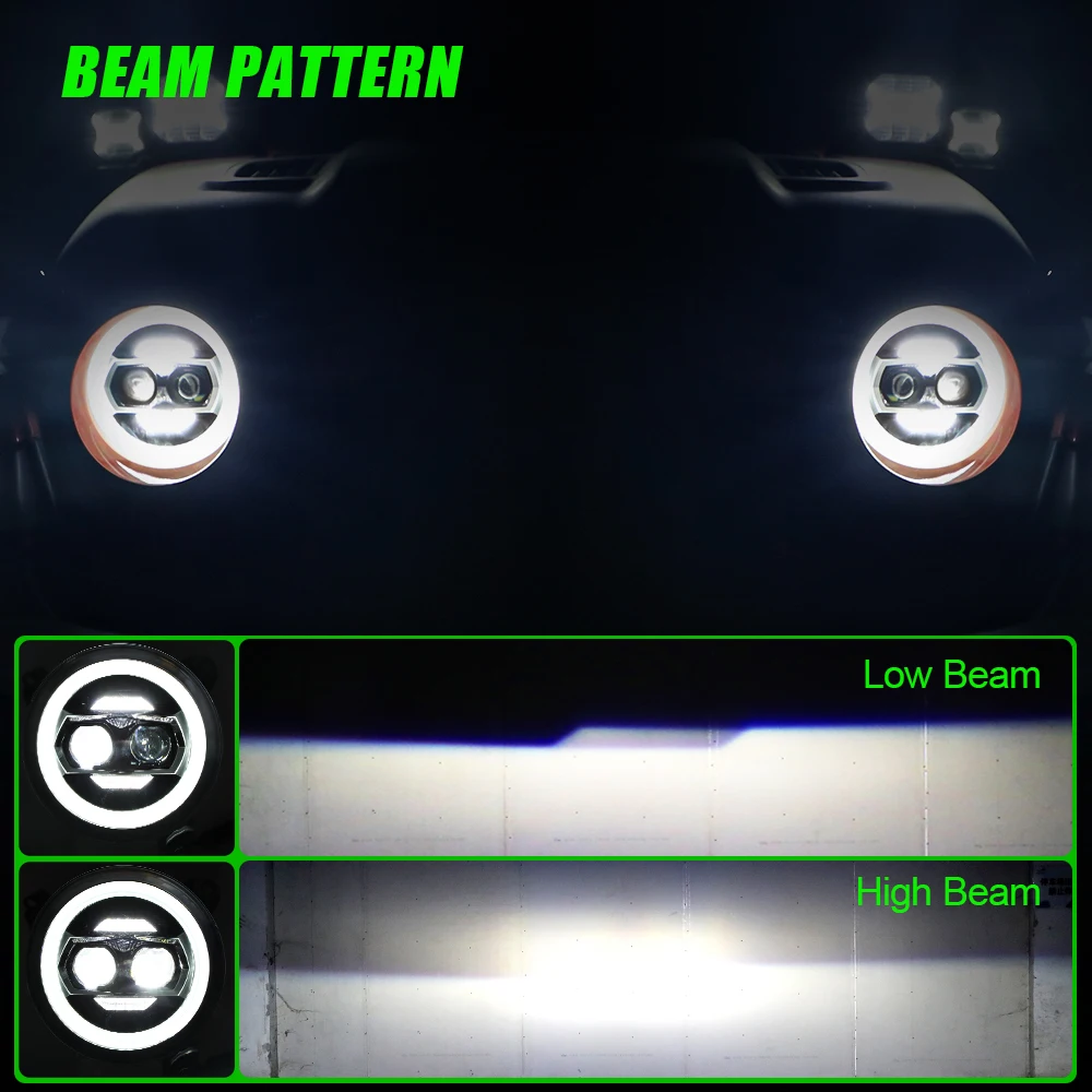 مصباح أمامي Led معتمد من وزارة النقل JL OEM DRL شعاع عالي منخفض 9 بوصة مصابيح أمامية 9 بوصة كشافات أمامية لسيارة جيب رانجل JL JT 2018 + مخصص