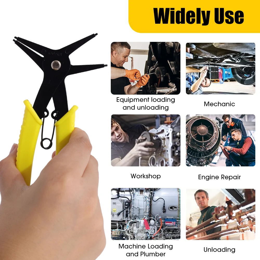 Circlip Pliers Set Snap Ring Multi Crimp Removable Plier Head Universal Internal And External Multifunctional Auto Repair Tools