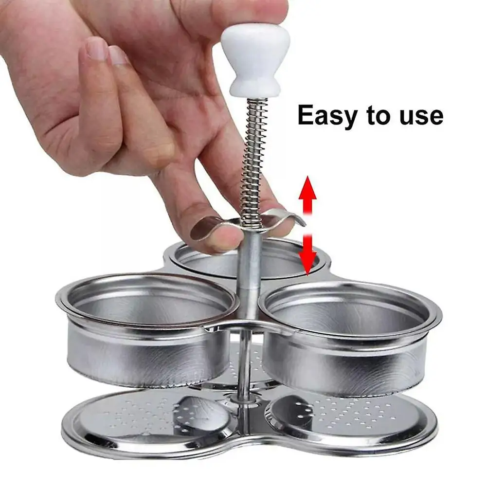 

3 Stainless Steel Grids Egg Poachers Egg Boiler 3 Stainless Steel Grids for Cooking Eggs Non Stick Pocket Egg Cups Egg Poachers