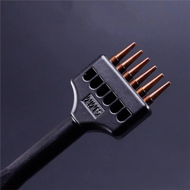 

L60A Pro Leathercraft Tools- Steel Leather Punch Set 1.0Mm, 4-6Mm Spacing Round Hole& Stitching Chisel