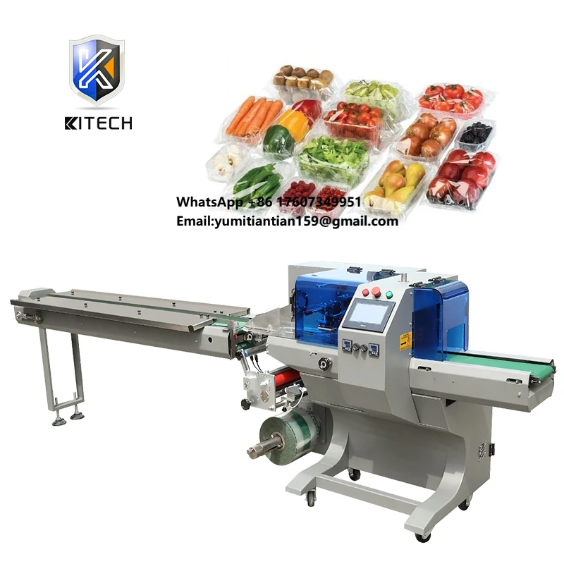 Máquina Automática de Envasado Horizontal de Flujo para Frutas Frescas, Verduras y Hojas