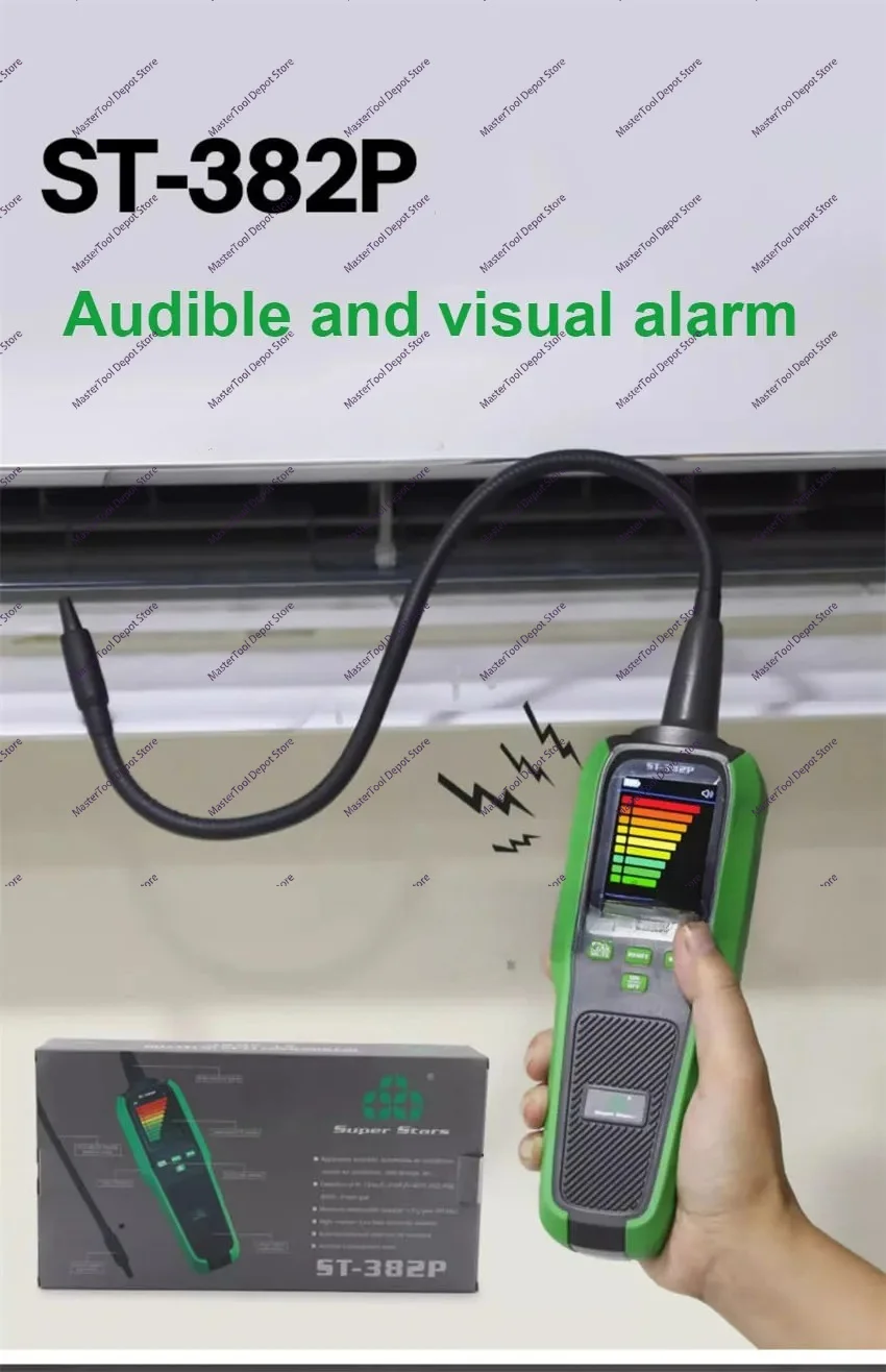 High Sensitivy ST-382P Automotive Coolant Leak Detector Air Conditioner Automotive Refrigerant Freon Leak Detector 3000mAH