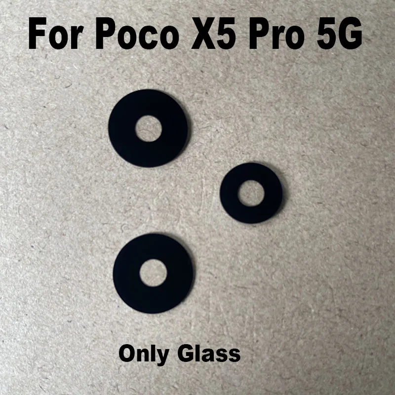 New For Xiaomi Poco X5 PRO Back Camera Glass Rear Camera Lens With Frame Glue Sticker Adhesive Replacement 5G