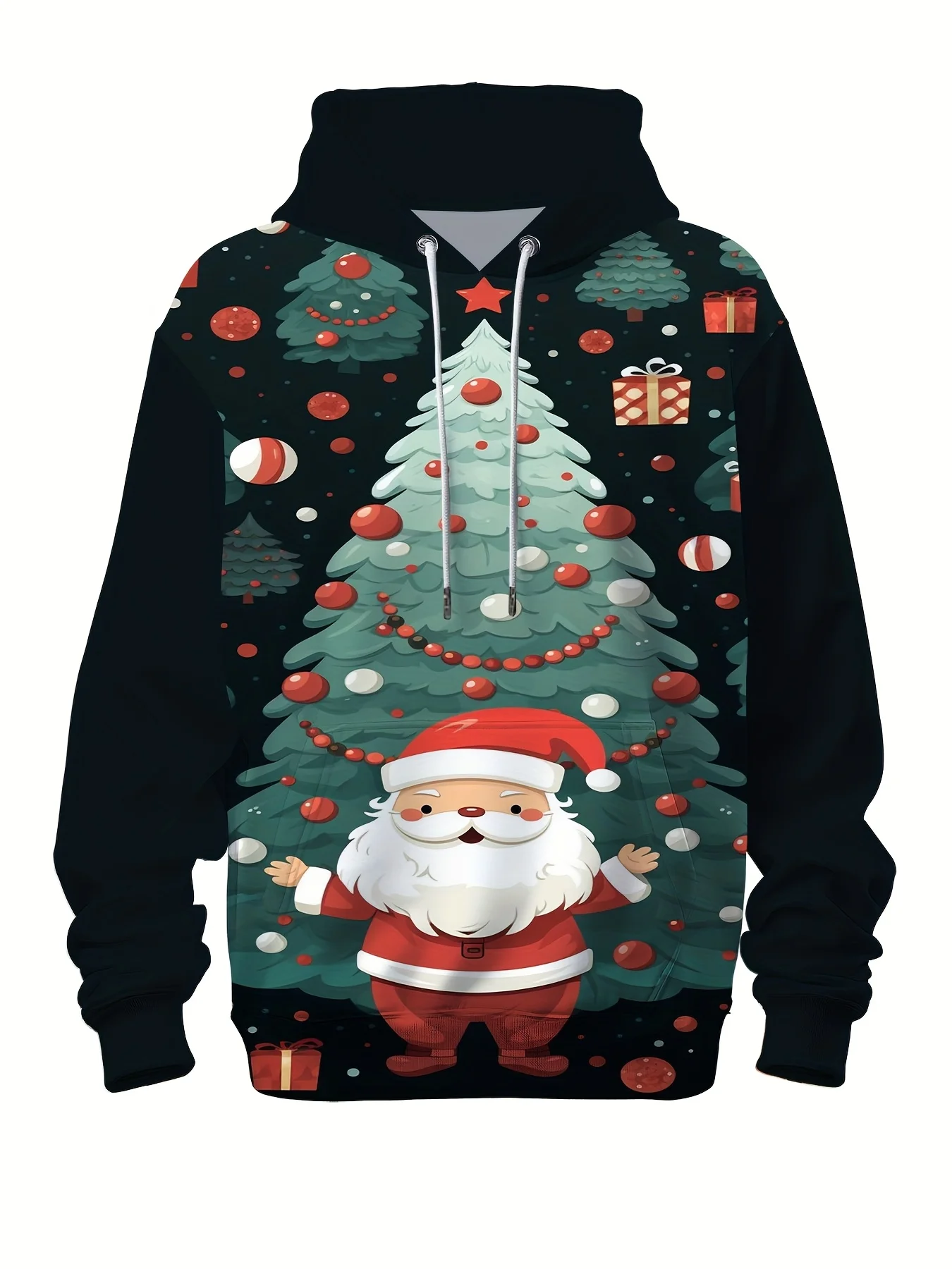 

Fashion 3D Print Christmas Tree Hoodies Fun Santa Claus Graphic Long Sleeve Sweatshirts New Year X'mas Carnival Party Pullover