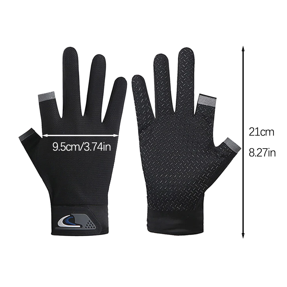 Guantes de pesca de dos dedos para hombre y mujer, protectores de manos antideslizantes, a prueba de sol, transpirables, para ciclismo y Fitness,