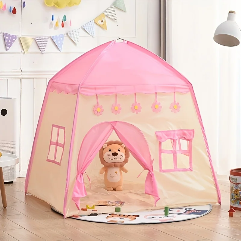Large Pink Flower Princess Play Tent for Kids Perfect for Role-Playing and Dress-Up, Play Tent Playhouse Decor Durable Play Tent