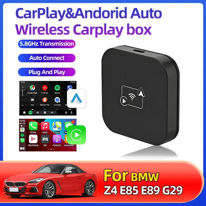 Для BMW Z4 E85 E89 G29 2025 НОВЫЙ автомобильный OEM CarPlay Android Auto беспроводной адаптер Dongle AI 2in1 BOX 5,8 ГГц WiFi BT Plug And Play