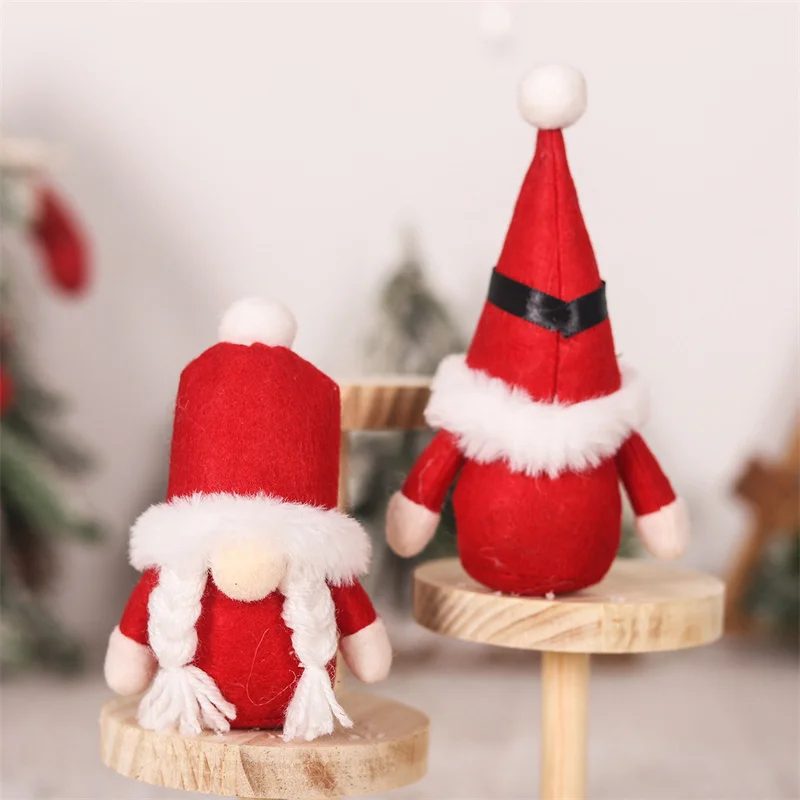 1 pz bambola senza volto cappello lavorato a maglia bambola gnomo natale decorazioni di buon Natale per la casa bambola nana Rudolph regali di capodanno