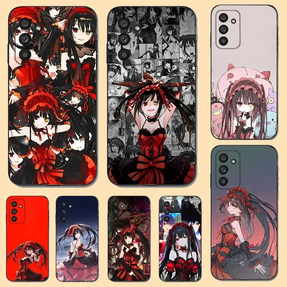 

T-Tokisaki Anime Kurumi Phone Case For Samsung S 25,24,23,22,30,21,10,9,Ultra,Plus,Lite,FE,4,5 G Soft Black Case