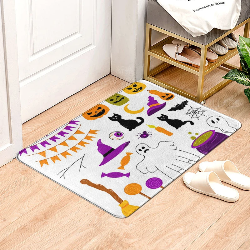 House entrance carpet Home door mat Living Room Bath Foot bathroom non-slip water absorption rugs bath Halloween Autumn Pumpkin