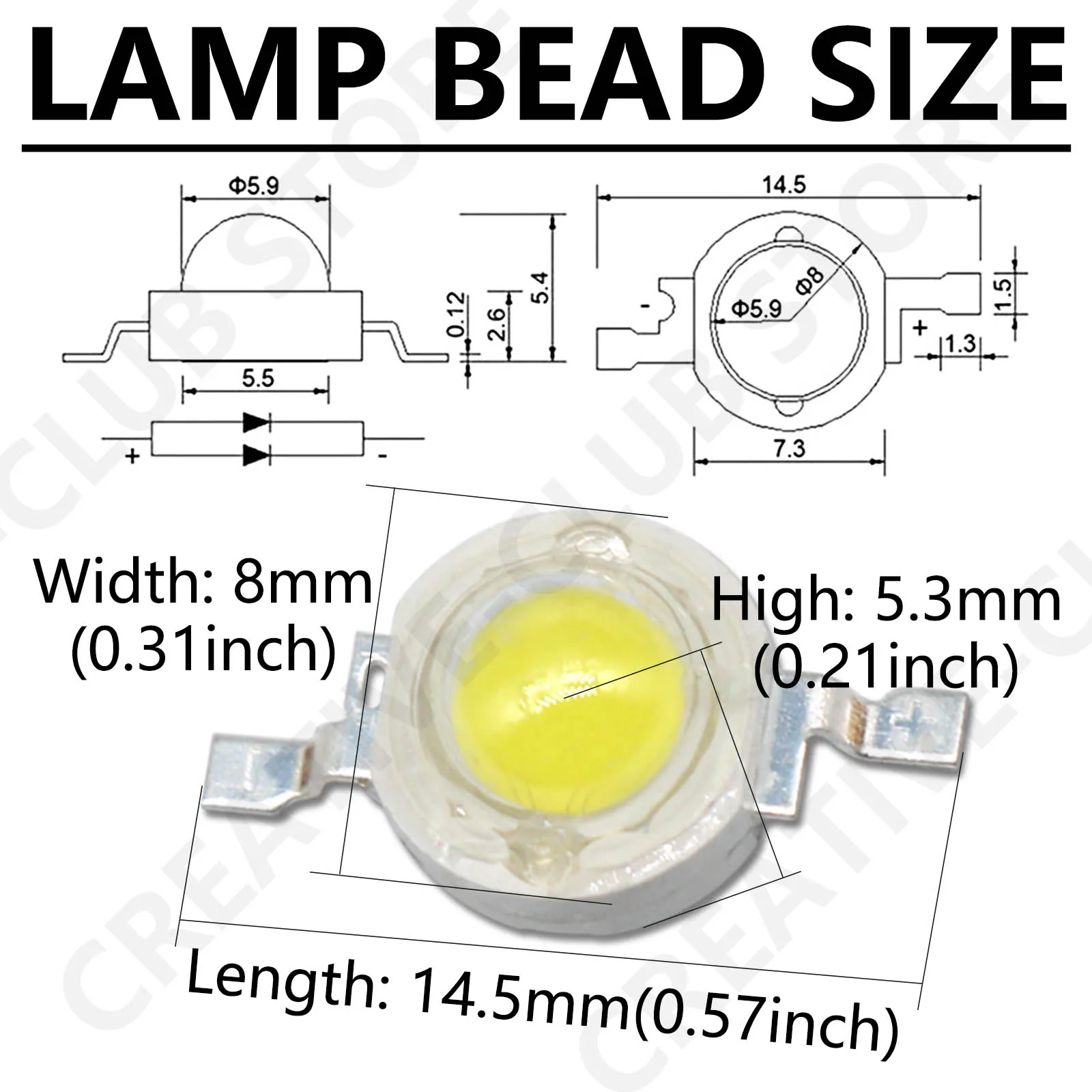 LEDデイライトダイオードチップ,3W,100個,白色,暖かい自然,冷たい,赤,緑,青,黄色,ダウンライト電球