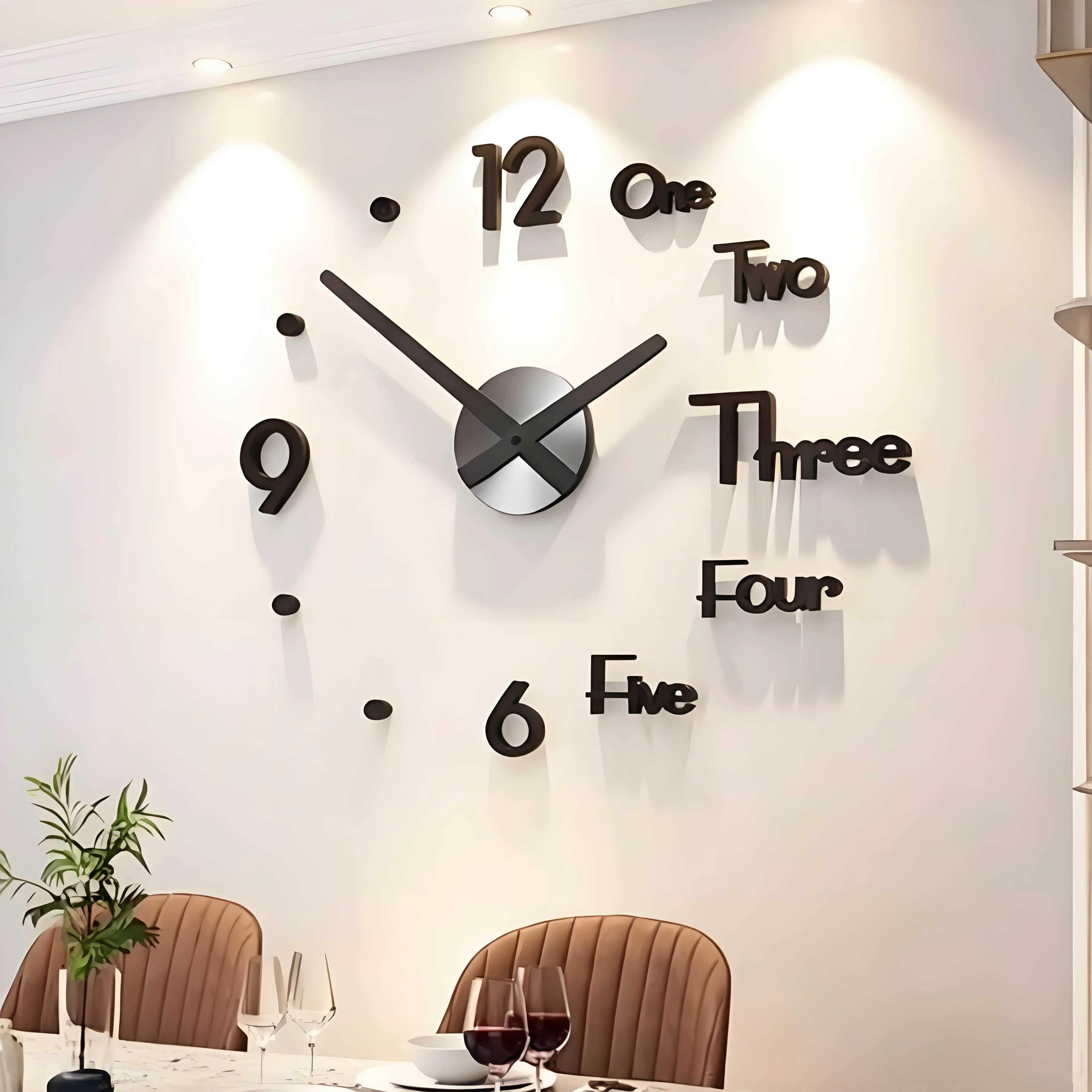 Fashion 3D Big Size Wall Clock Mirror Sticker DIY Brief Living Room Decor Meeting Room Wall Clock