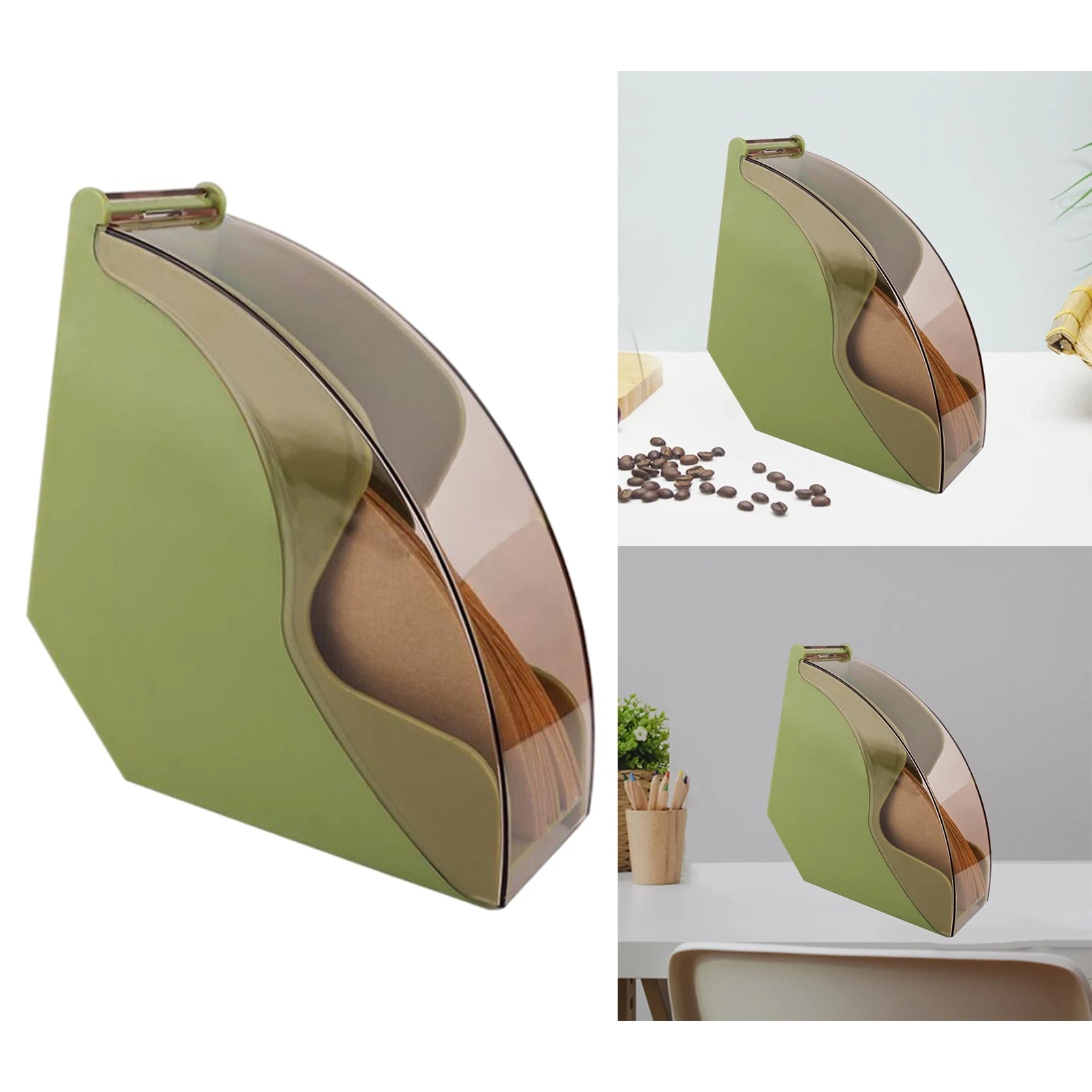 Hand Drip Coffee Filter Paper Holder Storage Rack with Acrylic Cover Dispenser Storage Barista Tools