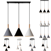 1/3 Heads Nordic Retro LED Pendant Light Ceiling Chandelier for Kitchen Living Room Lighting Modern Hanging Lamp Shade Home Deco