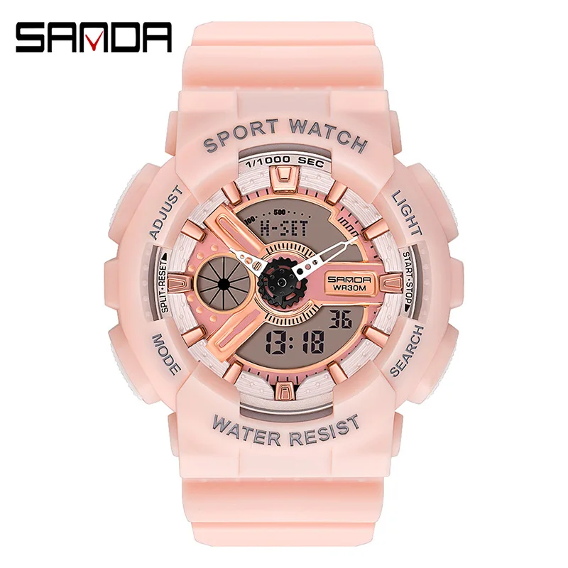 

SANDA 292 Women's Electronic Watch Outdoor Multi-function Calendar Waterproof Chronograph Luminous Girls Fashion Digital Watches